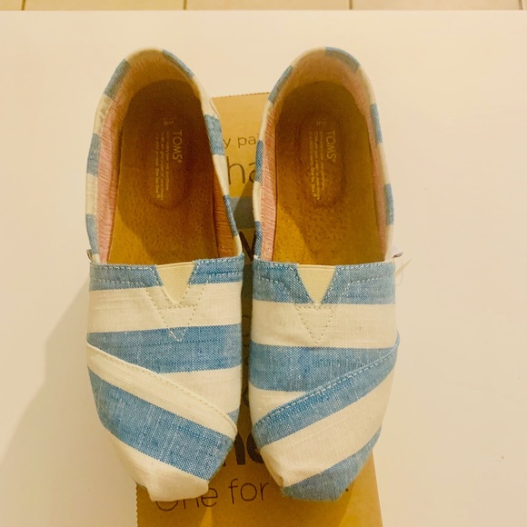 Toms Shoes - New Blue and White Stripped Toms